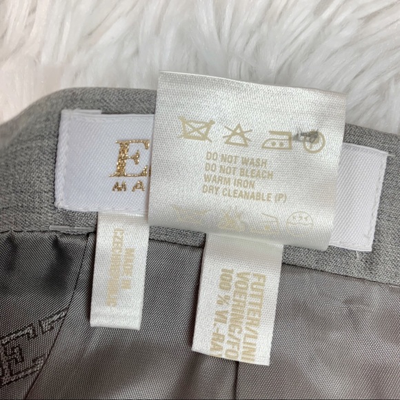 Escada wool blend straight pencil skirt knee length in gray high waisted slit - Picture 13 of 13